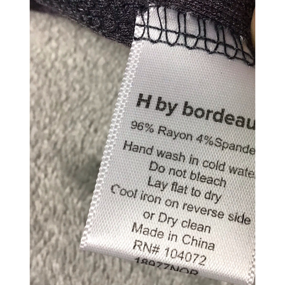 H by Bordeaux Womens Large Gray Ribbed Knit Scoop Neck Short Sleeve T-Shirt Top - Picture 11 of 13